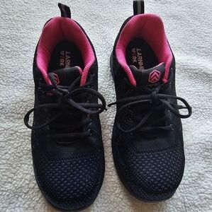 Women's Black And Pink Steel Toe Lightweight Safety Sneaker Puncture Proof